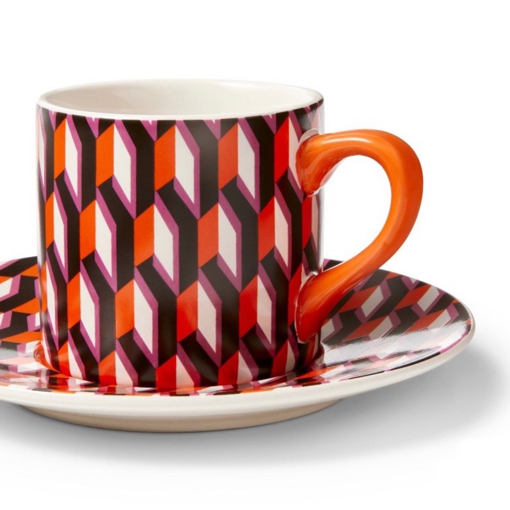 DVF x Target Arrow Geo Set of 4 Mugs + 4 Saucers + Stand Brand New in Box! - Picture 5 of 16